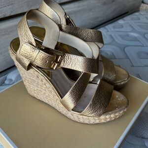 Michael kors Gold Wedge Sandals